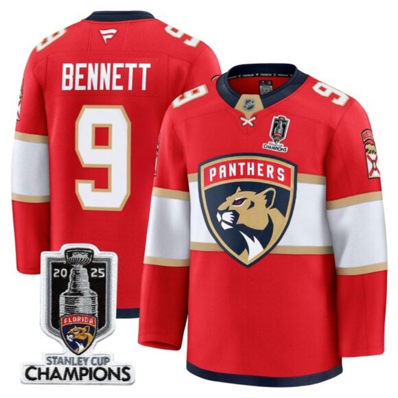 Mens Sam Bennett 2025 Stanley Cup CH Jersey Red Stitched